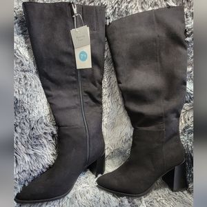 NWT never worn Size 7.5 black suede knee high boots from A New Day